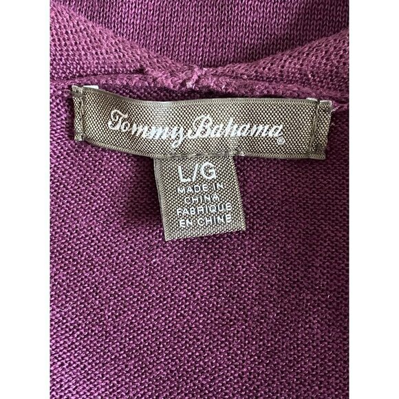 Tommy Bahama Burgundy Island Waterfall Cardigan, 3/4 Sleeves Women's Size L - Picture 7 of 8